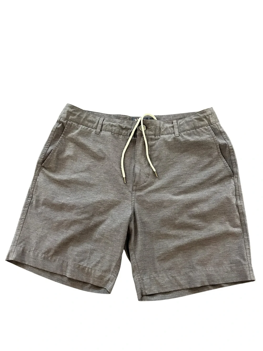 Faherty All Day Shorts Mens Size 33 Gray Hybrid Stretch Drawstring 7” EUC